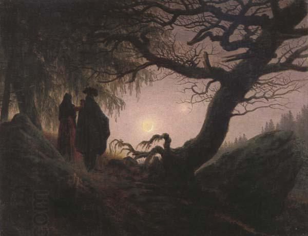 Caspar David Friedrich Man and Woman Contemplating the Moon (mk43) oil painting picture